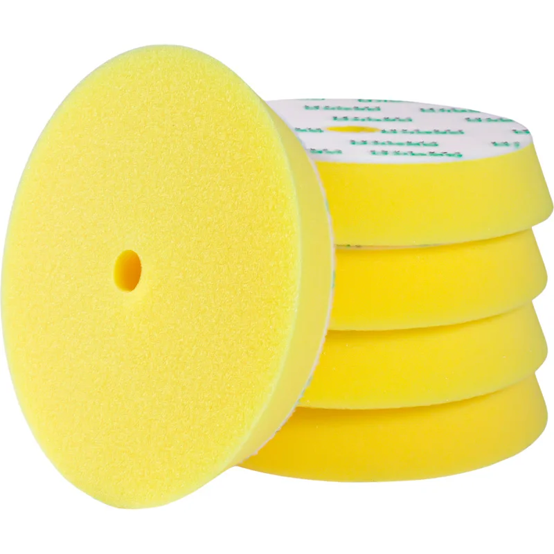 Gecko Hard Cutting Polijstpad (Geel) 80 mm – 5 stuks – 75 mm steunplaat