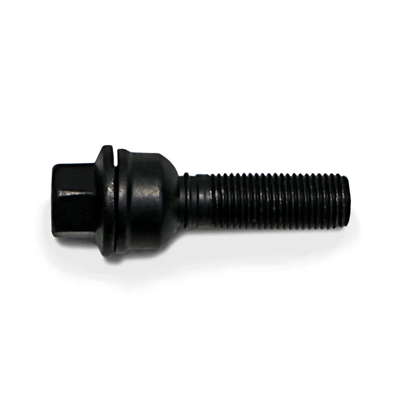 H&R Wielbout bolkonisch met beweegbare ring R14 M14x1.50 - Lengte 42mm - Zwart (bv. passend voor Audi Q3, Q5)