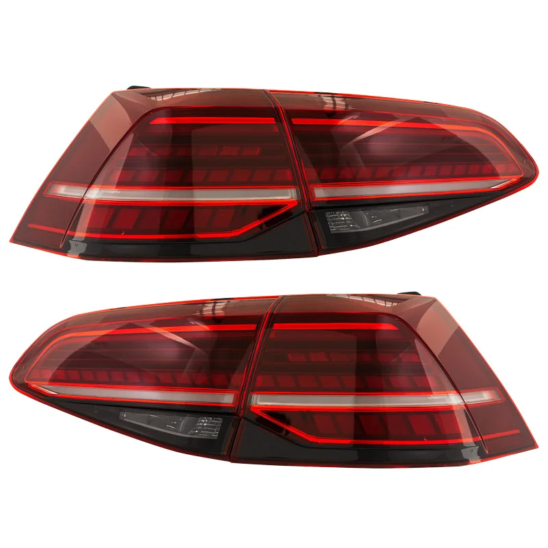AutoStyle Set LED Achterlichten passend voor Volkswagen Golf VII 2012-2017 & Facelift (7.5) 2017- excl. Variant – Rood/Rookgrijs – incl. Dynamic Running Light