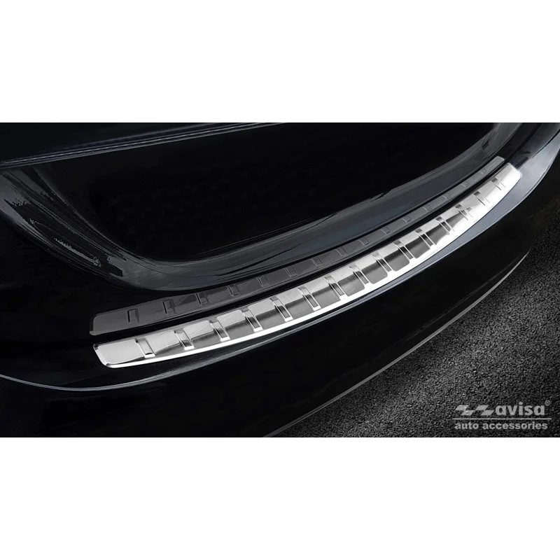 Avisa RVS Achterbumperprotector passend voor Mercedes C-Klasse W205 Sedan 2014-2019 & 2019-2021 - Zilver