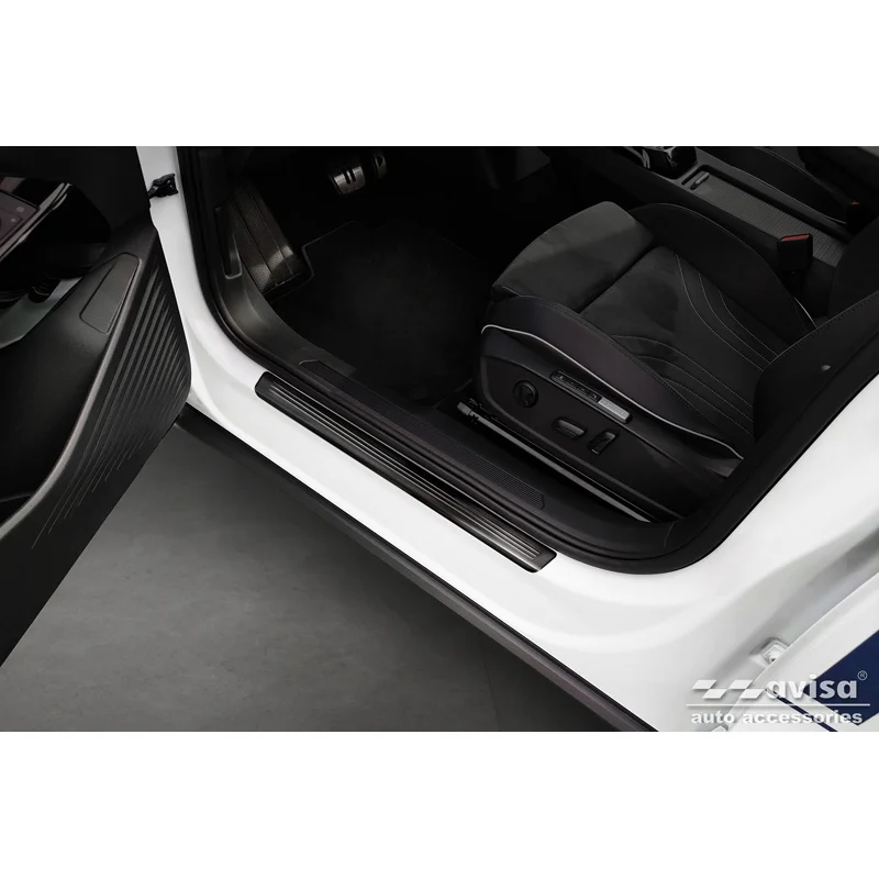 Avisa Zwart RVS Instaplijsten passend voor Volkswagen ID.5 2021- - 'Lines' - 4-delig