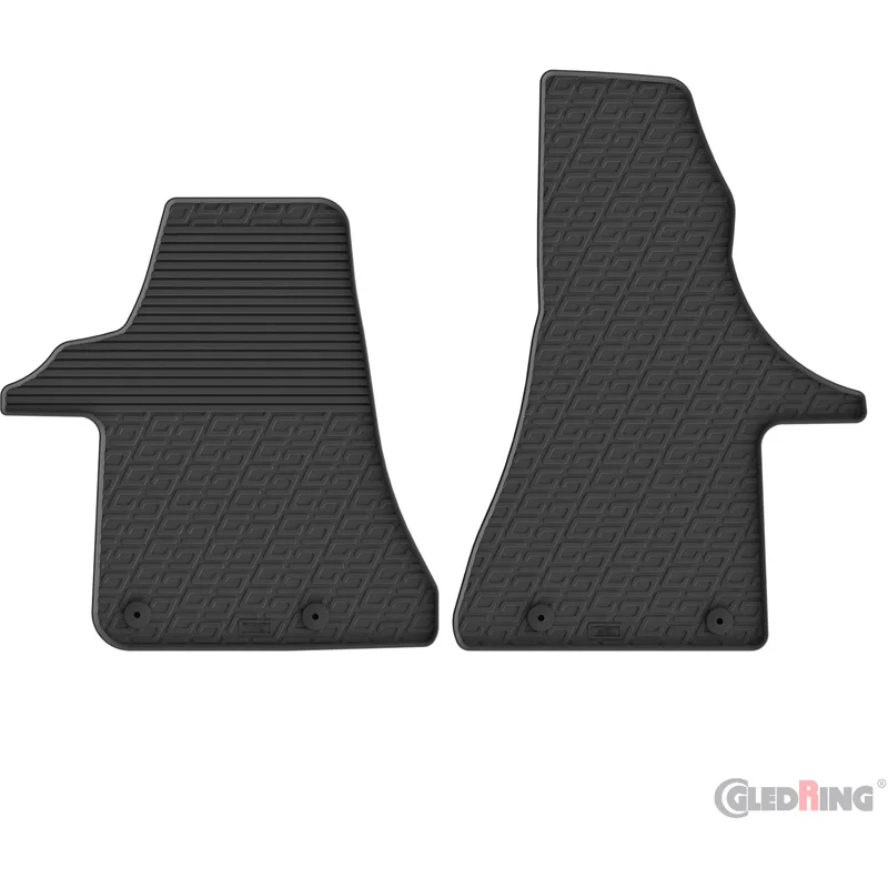 Gledring Rubbermatten passend voor Volkswagen Transporter T6.1 2020-2024 (G profiel 2-delig + montageclips)