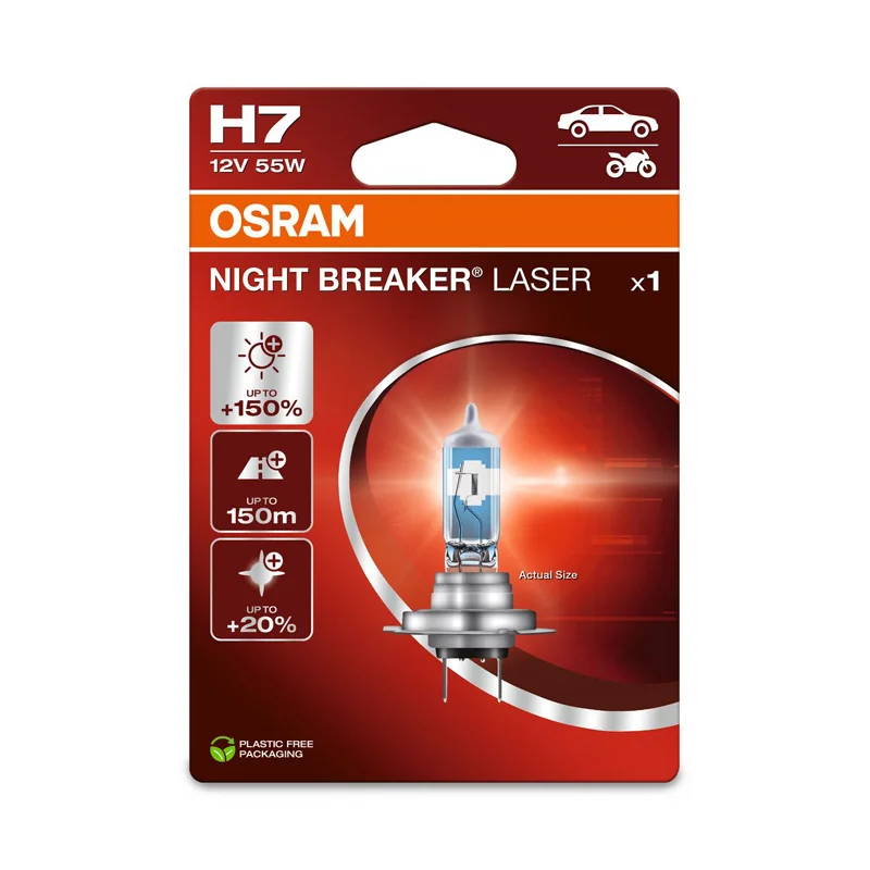 Osram Night Breaker Laser Halogeen lamp – H7 – 12V/55W – per stuk