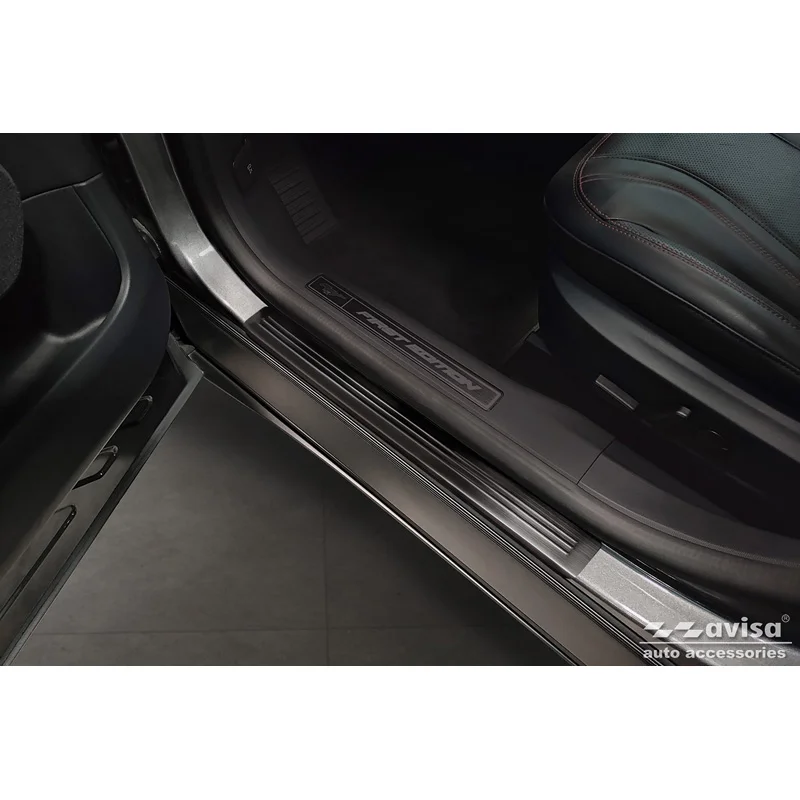 Avisa Zwart RVS Instaplijsten passend voor Ford Mustang Mach-E 2020- 'Lines' - 4-delig
