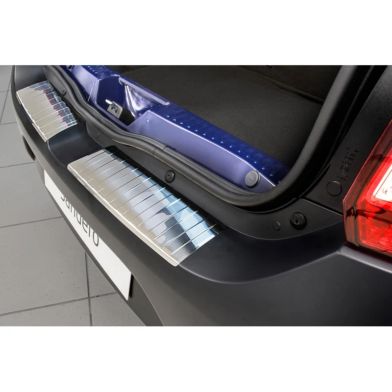 Avisa RVS Achterbumperprotector passend voor Dacia Sandero II 2012-2020 - Zilver - 2-delig