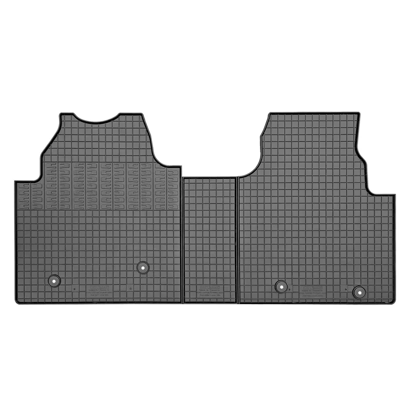 CIKCAR Rubber matten passend voor Ford Tourneo / Transit Custom (V710) 2023- & Volkswagen T7 Transporter (3-delig + montagesystem)