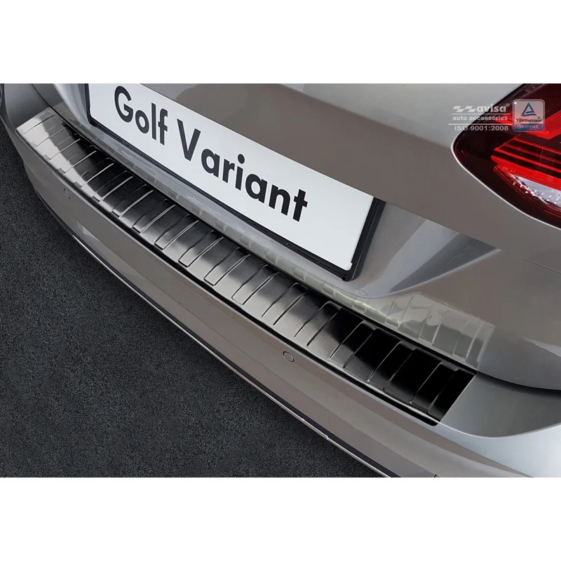Avisa RVS Achterbumperprotector passend voor Volkswagen Golf VII Variant Facelift incl. R-Line & Alltrack 2017-2020 - Zwart