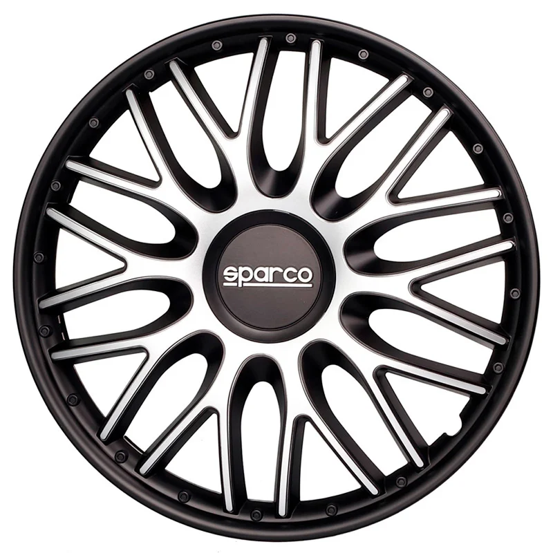 Sparco Wieldoppen Roma - 15-inch - Zilver/Zwart - Set van 4 stuks