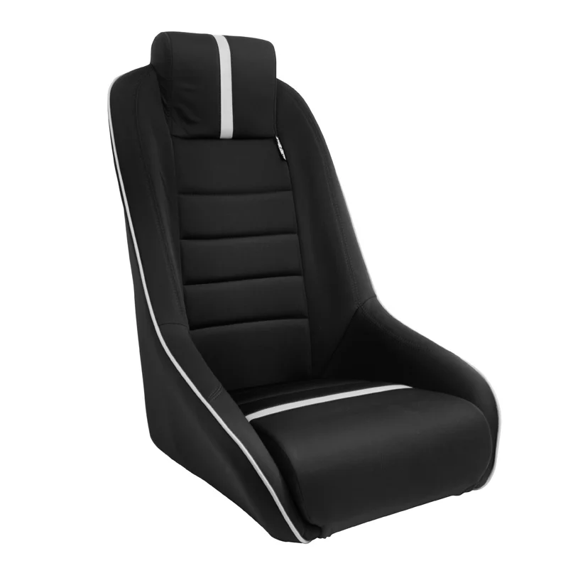 AutoStyle Sportstoel 'Classic RS' - Zwart/Grijs - Vaste rugleuning + Geïntegreerde hoofdsteun - incl. sledes