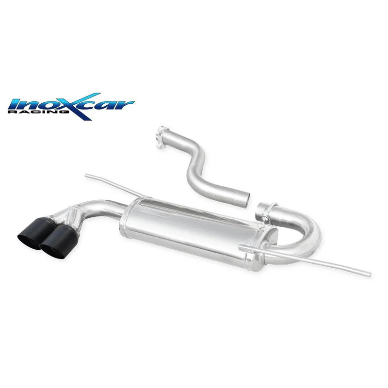 InoXcar 100% RVS Sportuitlaat passend voor Volkswagen Scirocco 1.4 TSI 122pk 2008- 2x80mm Ceramic Black