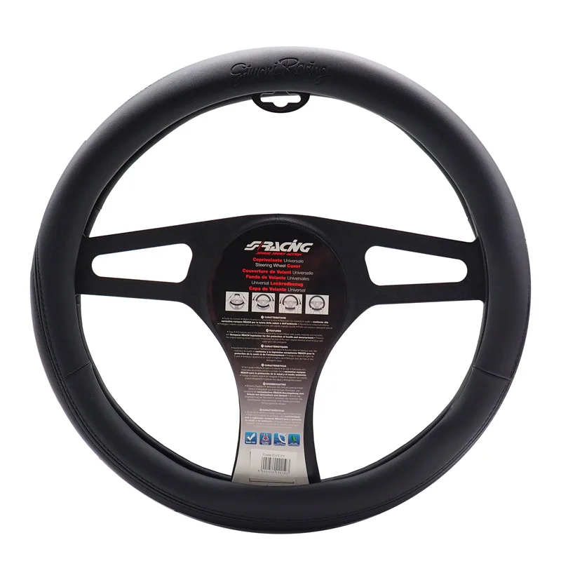 Simoni Racing Stuurwielhoes Easy Black - Zwart Eco-Leder - 37-39cm