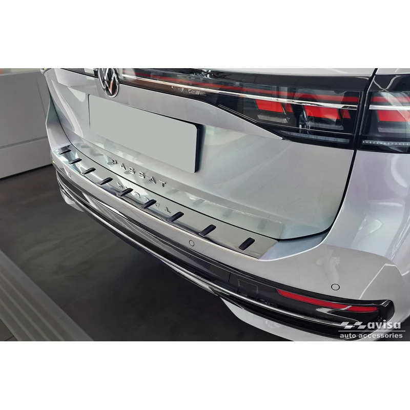 Avisa RVS Achterbumperprotector STRONG EDITION passend voor Volkswagen Passat Variant (CJ5) incl. R-Line & Hybrid 2024- - Zilver