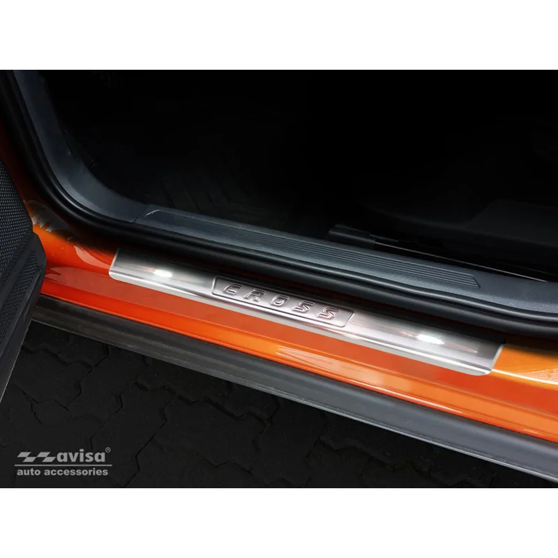 Avisa RVS Instaplijsten passend voor Volkswagen T-Cross 2019-2024 & FL 2024- 'Cross' 4-delig