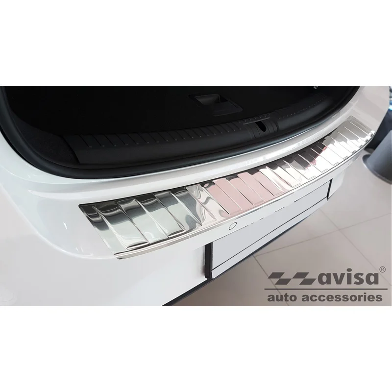 Avisa RVS Achterbumperprotector passend voor Seat Leon IV ST Sportstourer incl. FR & Cupra Leon Sportstourer 2020-2024 & FL 2024- - Zilver