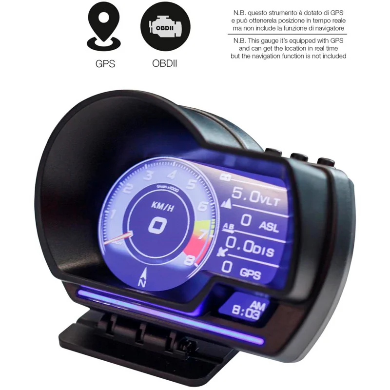 Simoni Racing digitaal instrumentenpaneel - Head-up display - OBDII + GPS