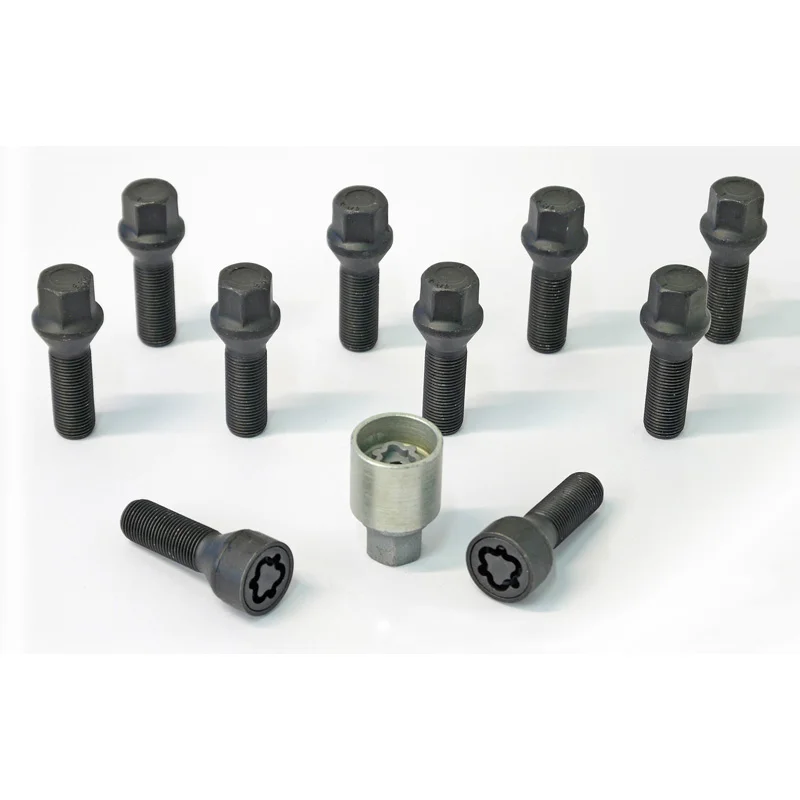 H&R Wielboutenset konisch M14x1.50 - Lengte 40mm - Zwart - 10 stuks - incl. wielsloten