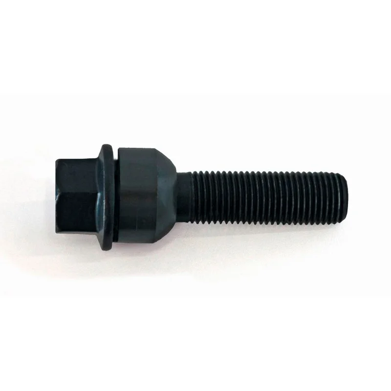 H&R Wielbout bolkonisch met beweegbare ring R14 M14x1.50 - Lengte 49mm - Zwart (Bv. passend voor Porsche)