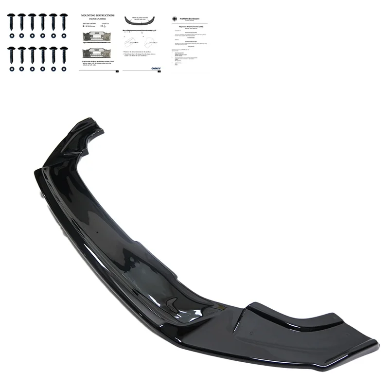 Oneway Voorspoilerlip passend voor Volkswagen Golf VII (7.5) HB/Variant R 2017-2020 – Versie 2 – Glanzend zwart