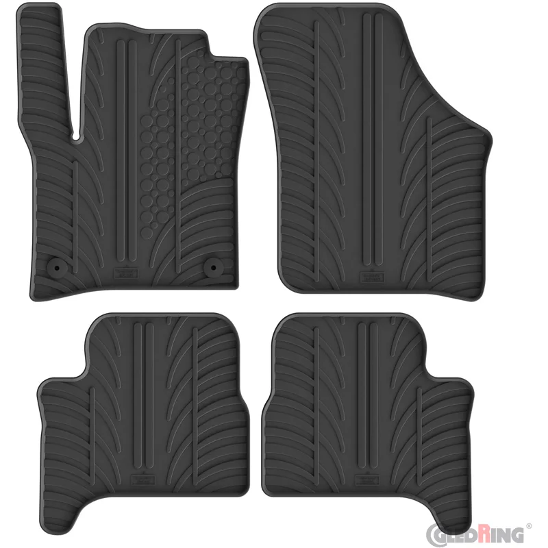 Gledring Rubbermatten passend voor Volkswagen e-Up / Skoda e-Citigo / Seat e-Mii 2019- (T profiel 4-delig + montageclips)
