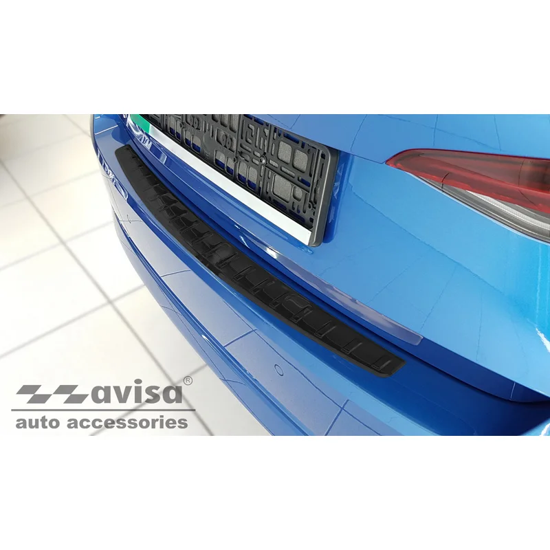 Avisa RVS Achterbumperprotector passend voor Skoda Octavia IV Liftback 2020-2024 & FL 2024- - Zwart