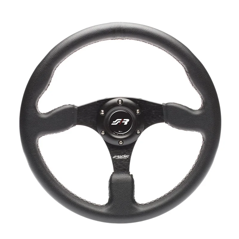 Simoni Racing Universeel Sportstuur Defender - Zwart Eco-Leder - Diameter 350mm