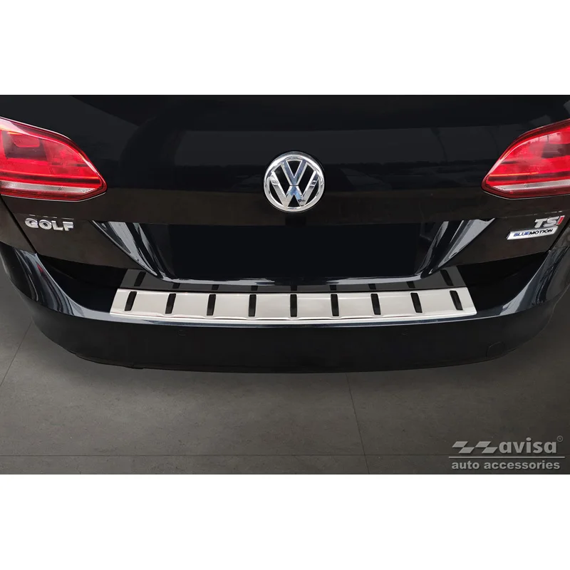 Avisa RVS Achterbumperprotector STRONG EDITION passend voor Volkswagen Golf VII Variant incl. Alltrack 2012-2017 - Zilver