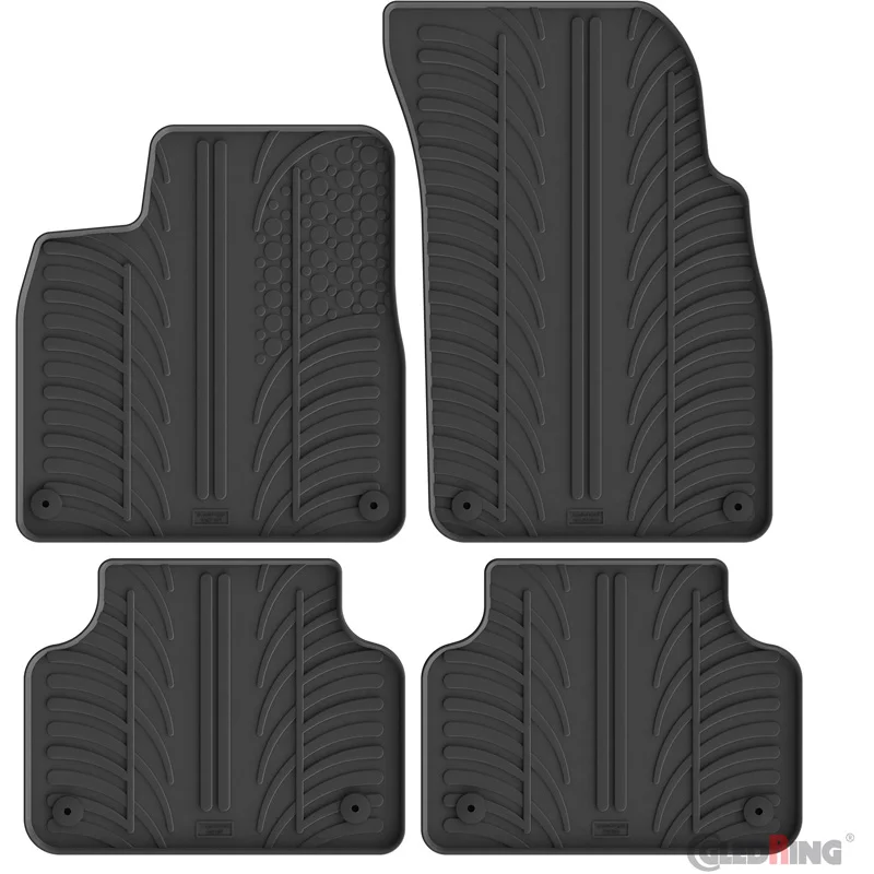 Gledring Rubbermatten passend voor Audi Q7 6/2015- & Q8 5/2018- (T profiel 4-delig + montageclips)