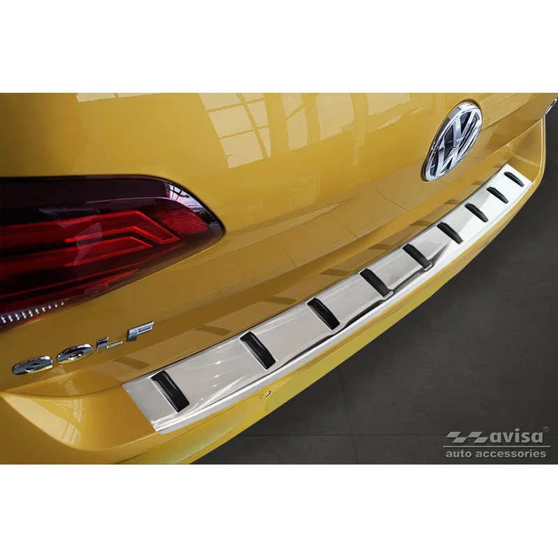 Avisa RVS Achterbumperprotector STRONG EDITION passend voor Volkswagen Golf VII HB 3/5-deurs 2012-2017 & Facelift 2017-2019 - Zilver