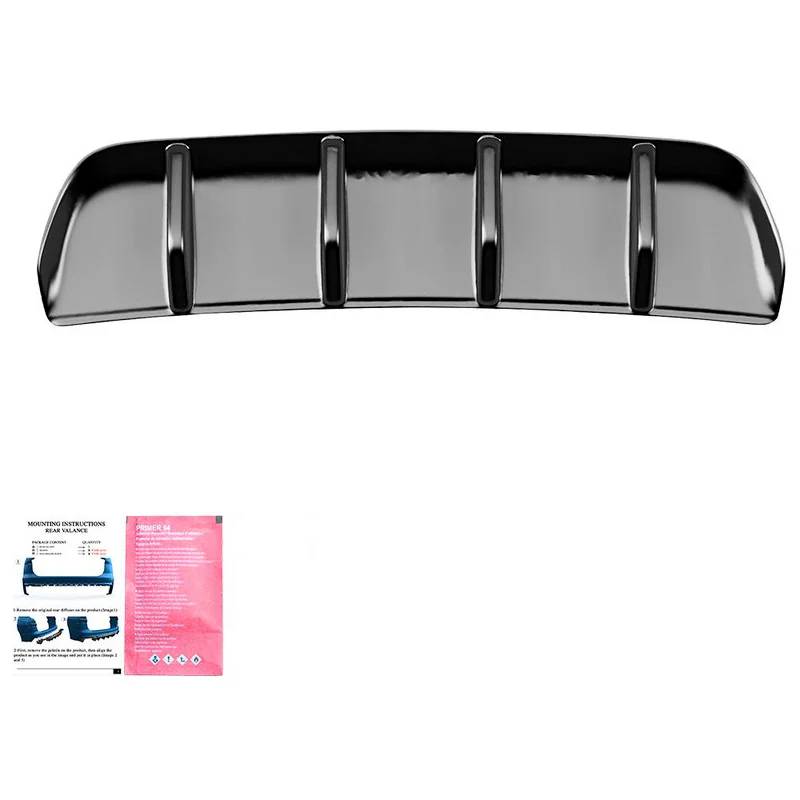 Oneway Achterbumperskirt (Diffuser) passend voor Volkswagen Tiguan II R Facelift 2020-2024 – Glanzend zwart