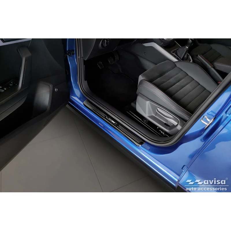 Avisa Zwart glanzend RVS Instaplijsten passend voor Seat Arona 2017-2021 & FL 2021- - 'Exclusive' - 4-delig