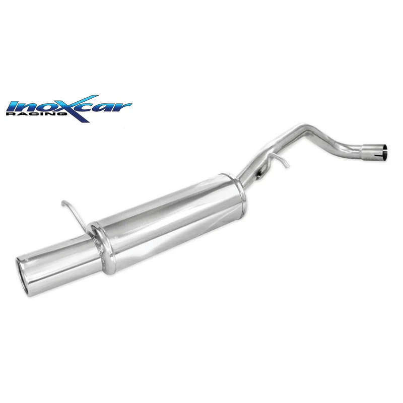 InoXcar 100% RVS Sportuitlaat passend voor Volkswagen Polo 9N 1.4 75pk 2001-2008 1x102mm