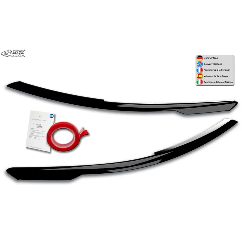 RDX Koplampspoilers passend voor Volkswagen Golf VIII (CD) 2020- (ABS Glanzend Zwart)