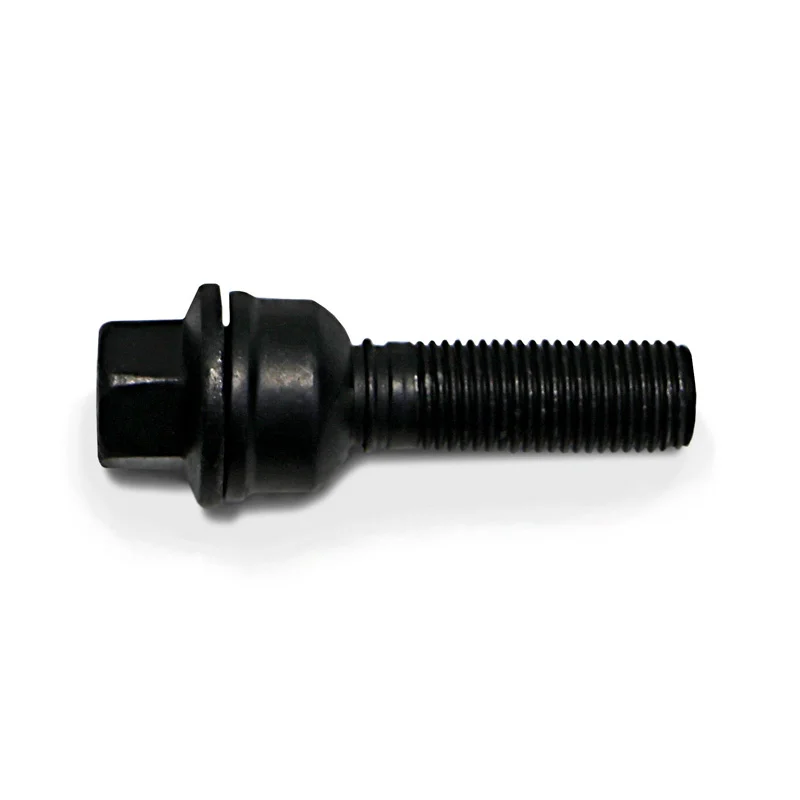 H&R Wielbout bolkonisch met beweegbare ring R14 M14x1.50 - Lengte 35mm - Zwart (bv. passend voor Audi Q3, Q5)