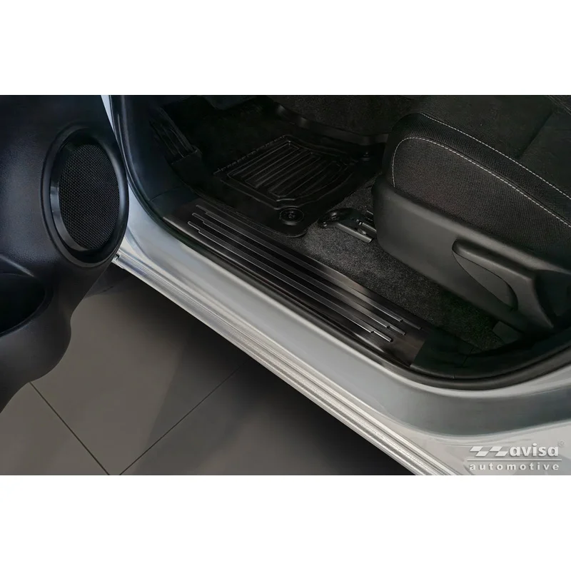 Avisa Zwart RVS Instaplijsten passend voor Toyota Hilux VIII Facelift 2020- - 'Lines' - 4-delig