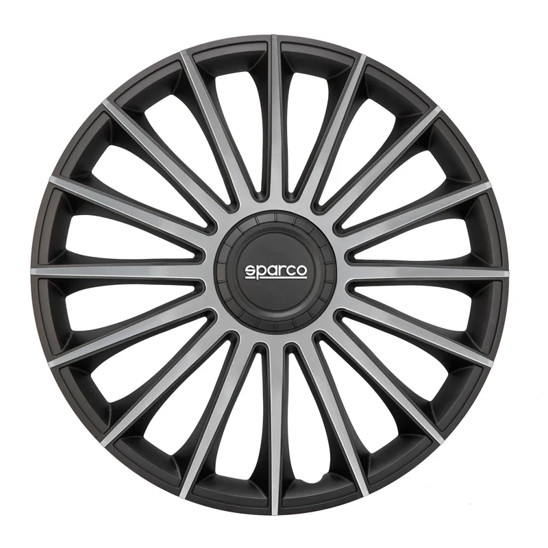 Sparco Wieldoppen Treviso - 15-inch - Zwart/Zilver - Set van 4 stuks
