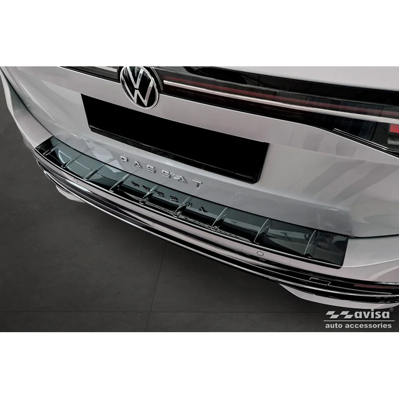 Avisa RVS Achterbumperprotector passend voor Volkswagen Passat Variant (CJ5) 2023- - Glanzend Zwart