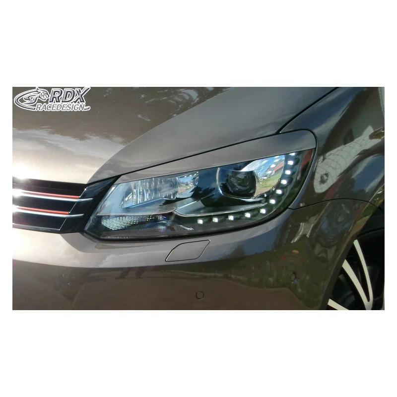 RDX Koplampspoilers passend voor Volkswagen Touran 1T1 Facelift 2011-2014 & Caddy 2010-2015 (ABS)