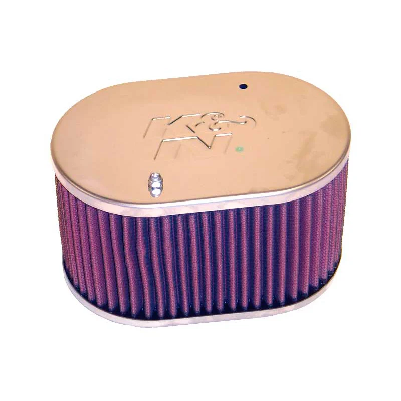 K&N carburateur luchtfilter ovaal klein passend voor Weber 40/45/48 DCOE, Dellorto 40/45/48 DHLA, SK 40/45/47/50, Solex/Mikuni Solex 40/44/48 ADDH PHH, Montagehoogte 104mm (56-9107)