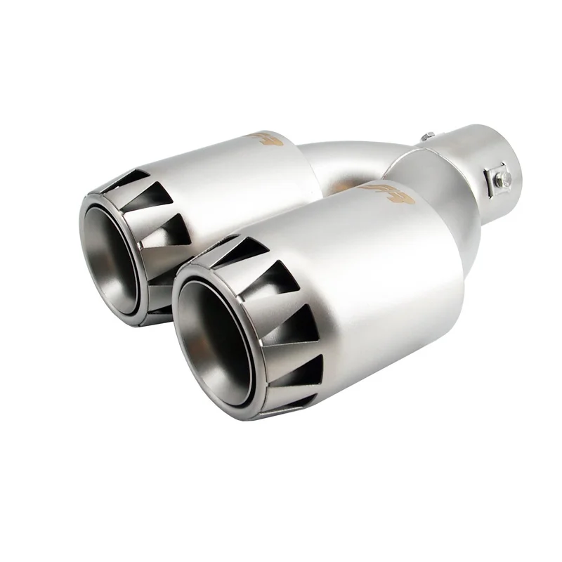 Simoni Racing Uitlaatsierstuk Dubbel Rond RVS - Titanium Jet Engine Design 185x88xL245mm - Montage ->39-63mm