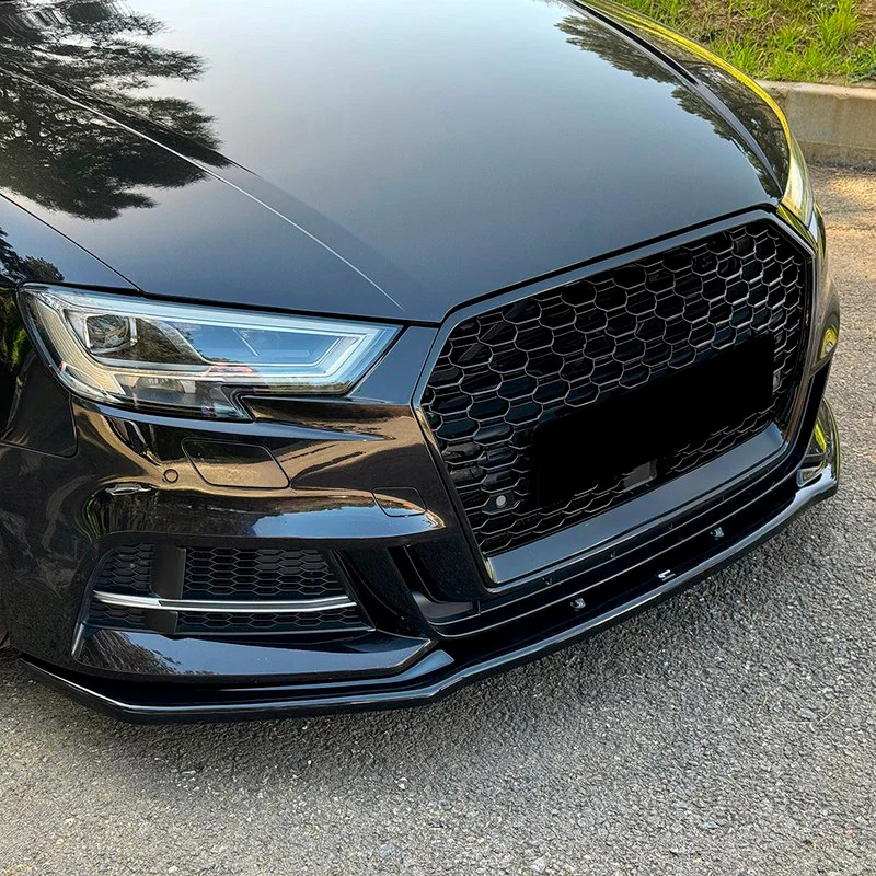 Oneway Voorspoilerlip passend voor Audi A3 (8V) Sedan S-Line/S3 Facelift 2016-2020 – Glanzend zwart