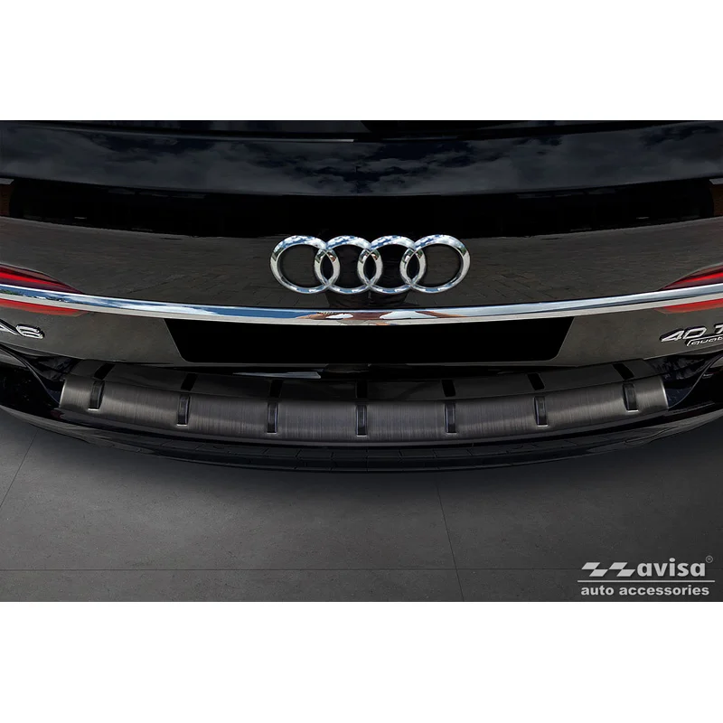 Avisa RVS Achterbumperprotector STRONG EDITION passend voor Audi A6 (C8) Avant incl. S-Line 2023-2025 - Zwart