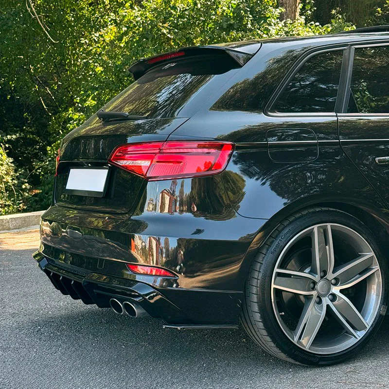 Oneway Achterbumperskirts (Hoeken) passend voor Audi S3 Sportback 8V Facelift 2016-2020 - Glanzend zwart (Enkel passend i.c.m. OW RV21033)