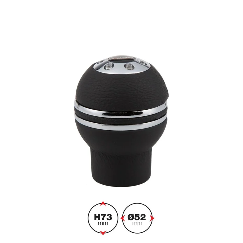 Simoni Racing Pookknop Indigo - Zwart Leder/Chroom