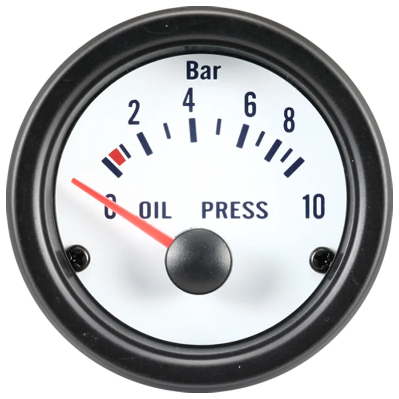 AutoStyle Performance Instrument Wit Oliedrukmeter 0-10 bar 52mm