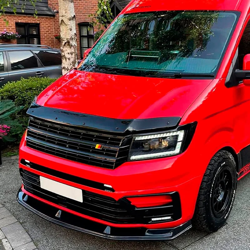 Oneway Voorspoilerlip passend voor Volkswagen Crafter MK2 & MAN TGE MK1 PreFacelift 2016- – Glanzend zwart