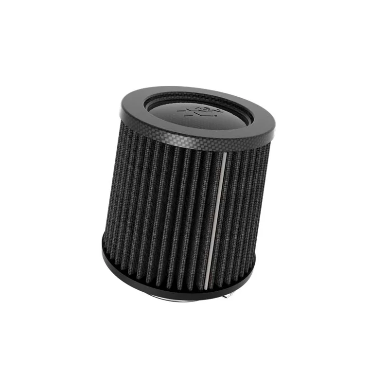 K&N Universeel Dryflow Zwart Luchtfilter Conisch - carbonvezel top - 70mm aansluiting, 129mm onder, 114mm top, 127mm hoogte (RU-3137HBK)