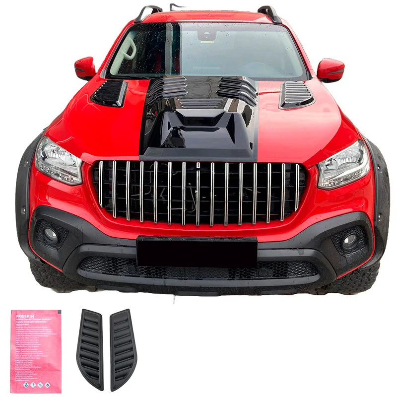 Oneway Set motorkapluchtinlaten Pick-Up 4×4 – Universeel – Matzwart