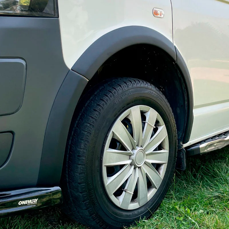Oneway Set spatbordverbreders (Trims) passend voor Volkswagen Transporter T5/T5.1 2003-2015 (Korte & Lange wielbasis) – Matzwart