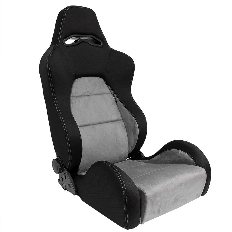 AutoStyle Sportstoel ‘Eco Soft’ – Zwart/Grijs – Dubbelzijdig verstelbare rugleuning – incl. sledes