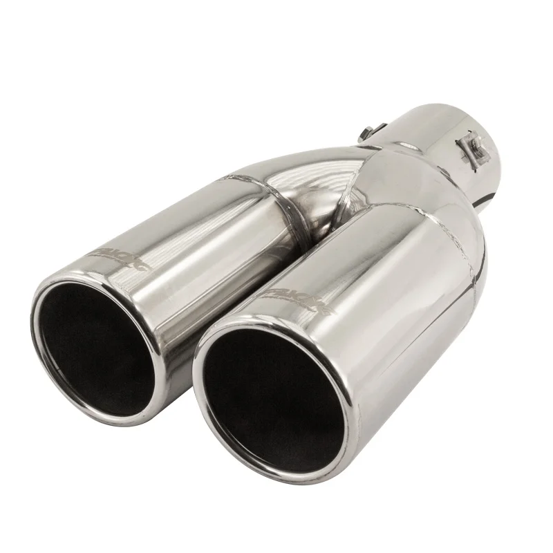Simoni Racing Uitlaatsierstuk Dubbel Rond RVS - Ø63xL220mm - Montage ->60mm